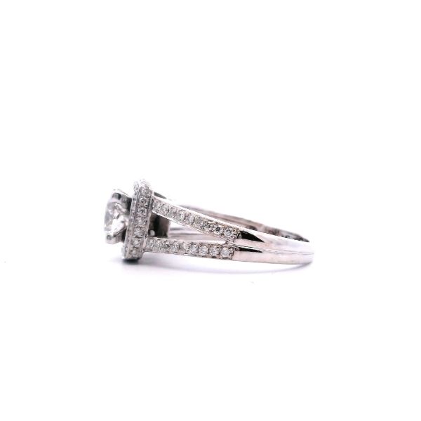 Estate 14KW 1.25CTW Diamond Halo Split Shank Engagement Ring Image 3 Kiefer Jewelers Lutz, FL