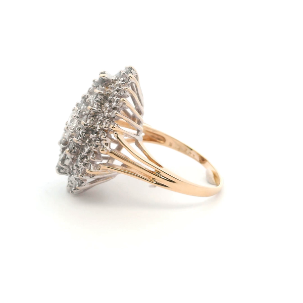 Estate 14KY 3.0CTW Diamond Cluster Cocktail Ring Image 3 Kiefer Jewelers Lutz, FL
