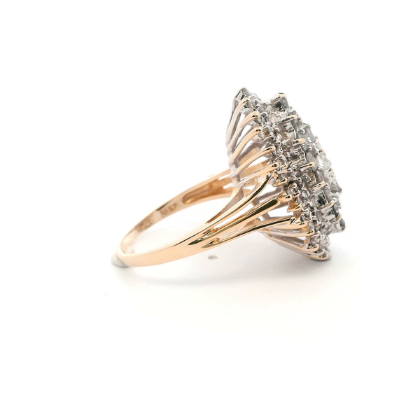 Estate 14KY 3.0CTW Diamond Cluster Cocktail Ring Image 4 Kiefer Jewelers Lutz, FL