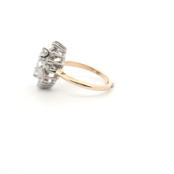 Estate 14KY 0.75CTW Diamond Vintage Navette Style Cluster Ring Image 3 Kiefer Jewelers Lutz, FL