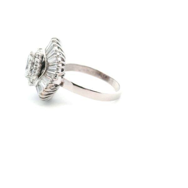 Estate Plat 3CTW Pear Shape Diamond Fashion Ring Image 3 Kiefer Jewelers Lutz, FL
