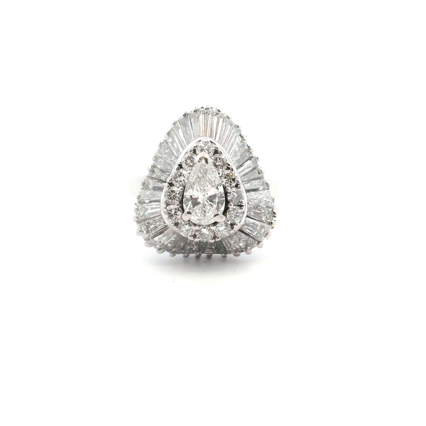 Estate Plat 3CTW Pear Shape Diamond Fashion Ring Kiefer Jewelers Lutz, FL