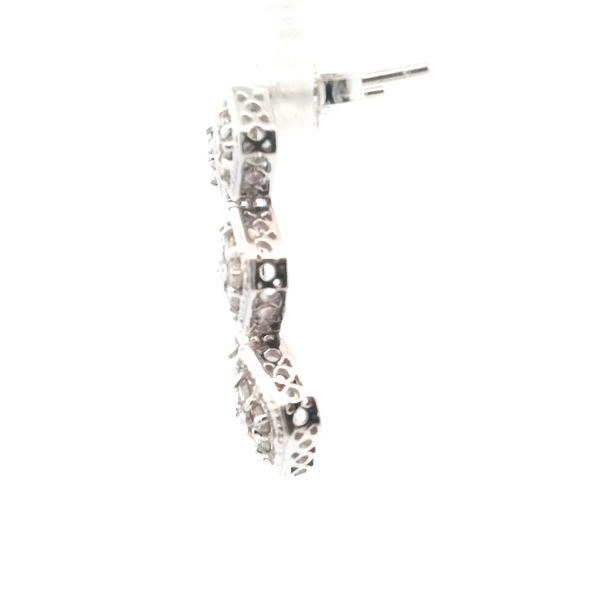 Estate 18KW 0.38CTW Diamond Vintage Style Drop Earrings Image 3 Kiefer Jewelers Lutz, FL