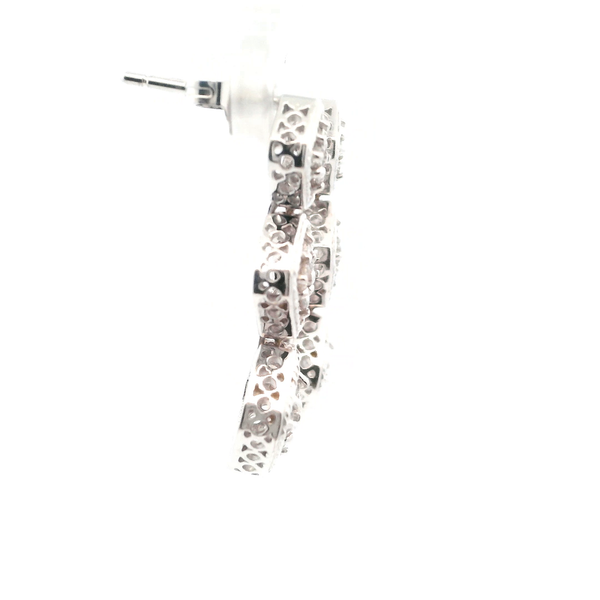 Estate 18KW 0.38CTW Diamond Vintage Style Drop Earrings Image 4 Kiefer Jewelers Lutz, FL