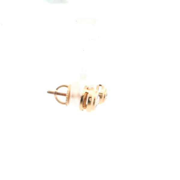 Estate 14KYW 1.0CTW Bezel Set Diamond Stud Earrings Image 4 Kiefer Jewelers Lutz, FL