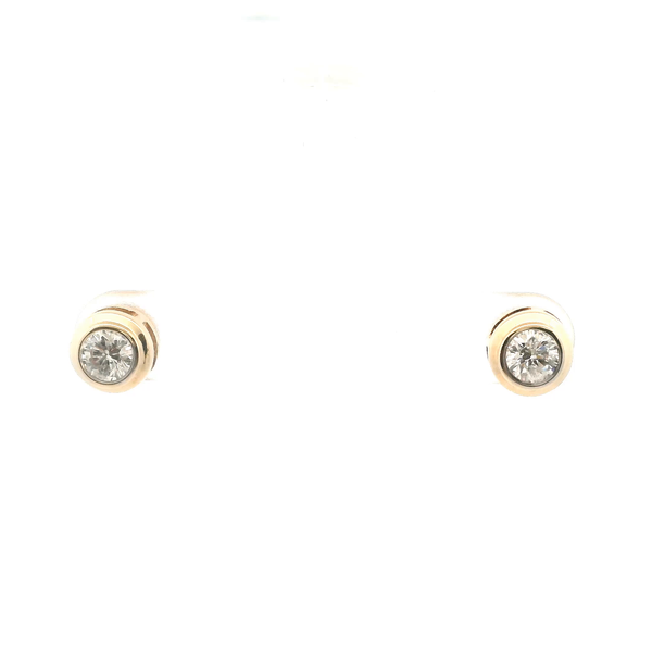 Estate 14KYW 1.0CTW Bezel Set Diamond Stud Earrings Kiefer Jewelers Lutz, FL
