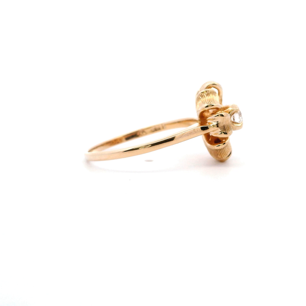 Estate 14KY 0.20CT Diamond Flower Ring Image 4 Kiefer Jewelers Lutz, FL