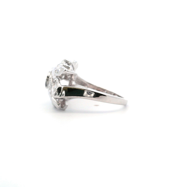Estate 14KW 0.50CTW Botanical Motif Diamond Ring Image 3 Kiefer Jewelers Lutz, FL