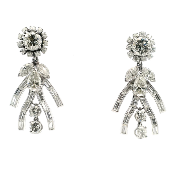 Estate 14KW 7.0CTW Diamond Drop Earrings Kiefer Jewelers Lutz, FL