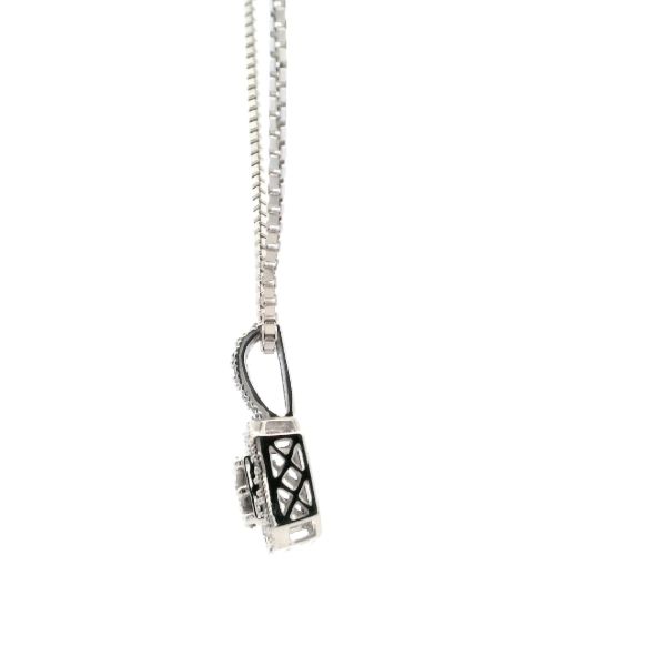 Estate 10KW Diamond Square Cluster Pendant Image 3 Kiefer Jewelers Lutz, FL