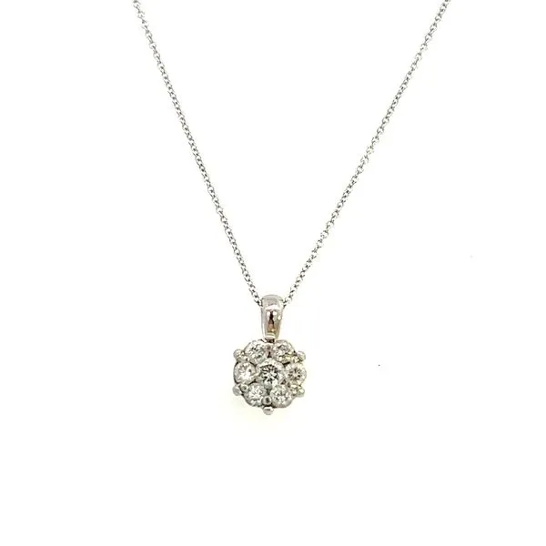 Estate 14KW 1ctw Round Cluster Pendant Kiefer Jewelers Lutz, FL