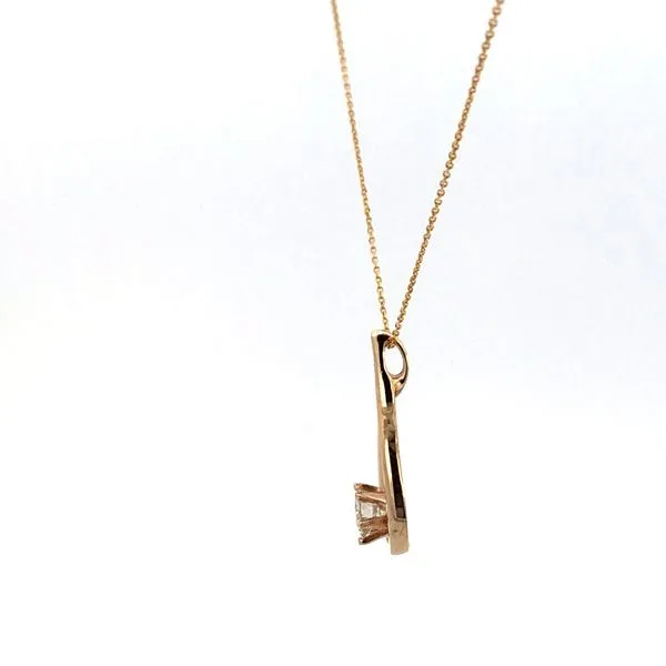 Estate 14KY Diamond Tear Drop Shaped Solitaire Pendant Image 4 Kiefer Jewelers Lutz, FL