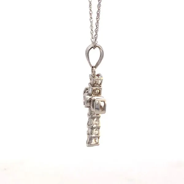 Estate 18KW Bagguette Diamond Cross Pendant Image 4 Kiefer Jewelers Lutz, FL