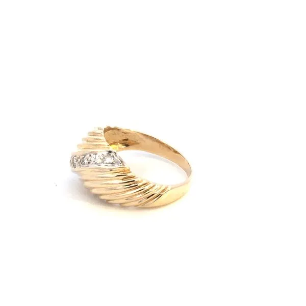 Estate 14KY Domed Diamond Accented Ring Image 4 Kiefer Jewelers Lutz, FL