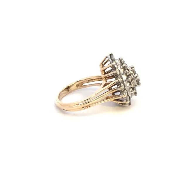 Estate 14KYW Pear Shaped Diamond Cluster Ring Image 3 Kiefer Jewelers Lutz, FL