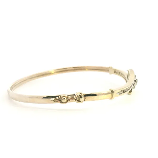 Estate 10KY Diamond Three Stone Bangle Bracelet Image 3 Kiefer Jewelers Lutz, FL