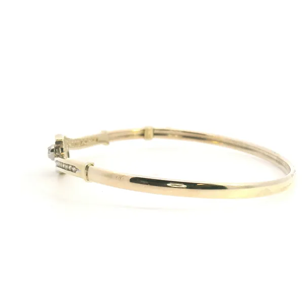 Estate 10KY Diamond Three Stone Bangle Bracelet Image 4 Kiefer Jewelers Lutz, FL