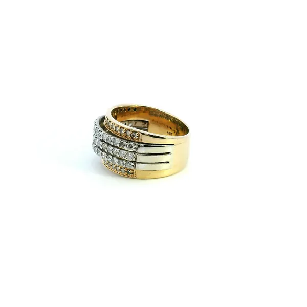 Estate 14KYW Five Row Diamond Band Image 4 Kiefer Jewelers Lutz, FL