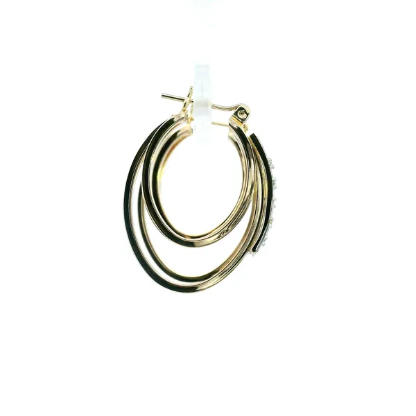 Estate 14KY Diamond Double Hoop Earrings Image 3 Kiefer Jewelers Lutz, FL