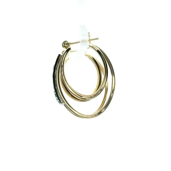 Estate 14KY Diamond Double Hoop Earrings Image 4 Kiefer Jewelers Lutz, FL