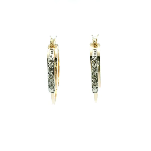 Estate 14KY Diamond Double Hoop Earrings Kiefer Jewelers Lutz, FL