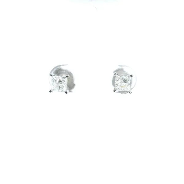 Estate 14KW 1CT Princess Cut Diamond Stud Earrings Kiefer Jewelers Lutz, FL