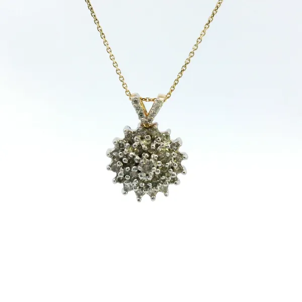 Estate 14KYW Diamond Cluster Pendant Kiefer Jewelers Lutz, FL