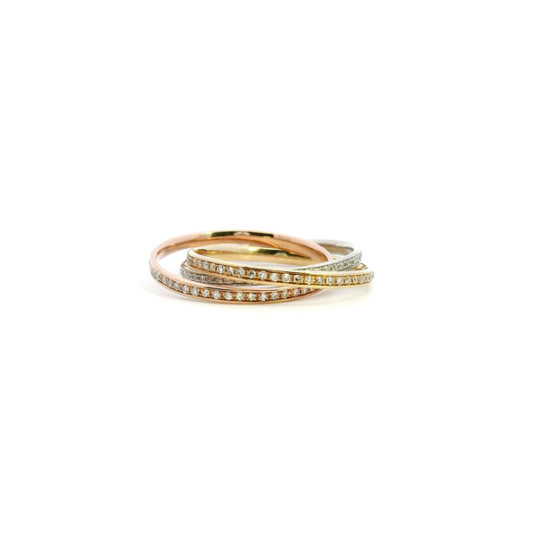 Estate 14K Tri-Color Triple Channel Set Diamond Ring Kiefer Jewelers Lutz, FL