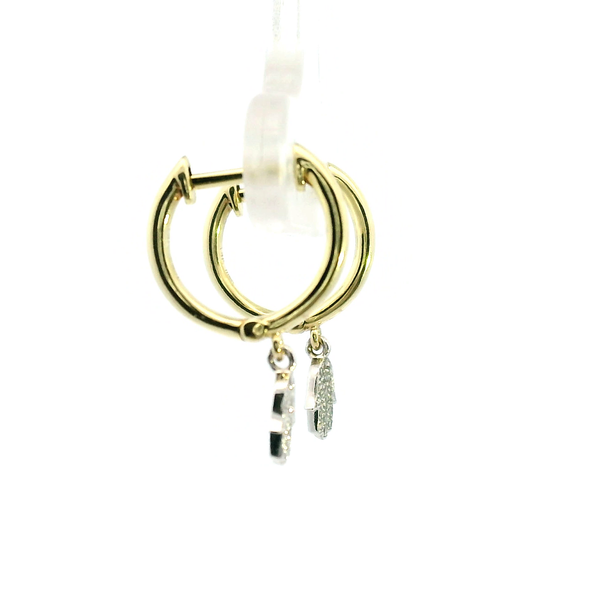 Estate 14KYW Diamond Hamsa Dangle Earrings Image 3 Kiefer Jewelers Lutz, FL