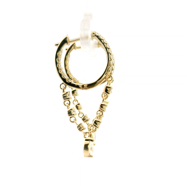 Estated 14KY .75CTW Marquise and Round Diamond Hoop Drop Earrings Image 3 Kiefer Jewelers Lutz, FL