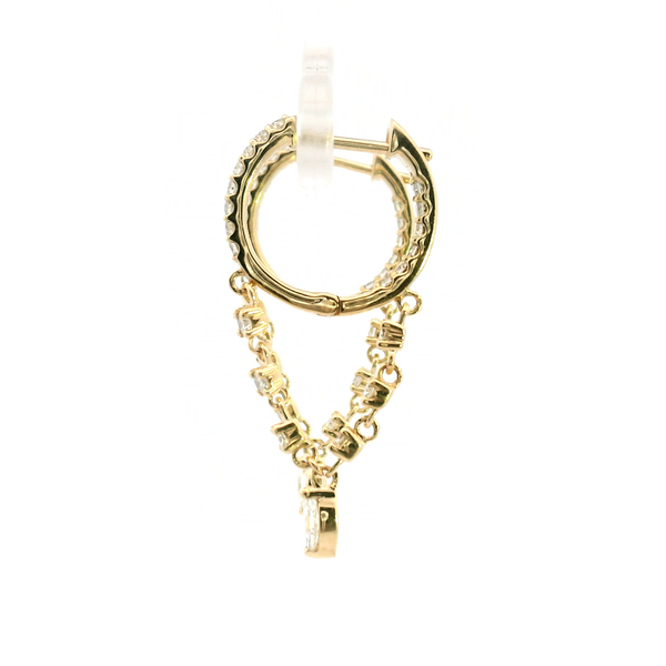 Estated 14KY .75CTW Marquise and Round Diamond Hoop Drop Earrings Image 4 Kiefer Jewelers Lutz, FL