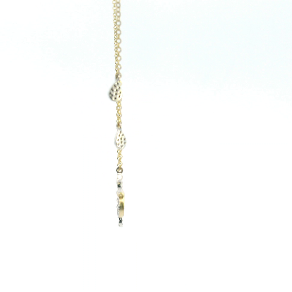 Estate 14KYW Diamond Safety Pin Charm Necklace Image 4 Kiefer Jewelers Lutz, FL