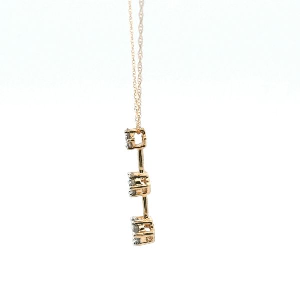 10KY Diamond Past, Present, Future Cluster Pendant on 14KY Rope Chain Image 4 Kiefer Jewelers Lutz, FL