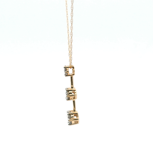 10KY Diamond Past, Present, Future Cluster Pendant on 14KY Rope Chain Image 4 Kiefer Jewelers Lutz, FL