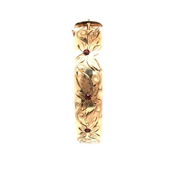 10K Engraved Bracelet with Garnets Kiefer Jewelers Lutz, FL