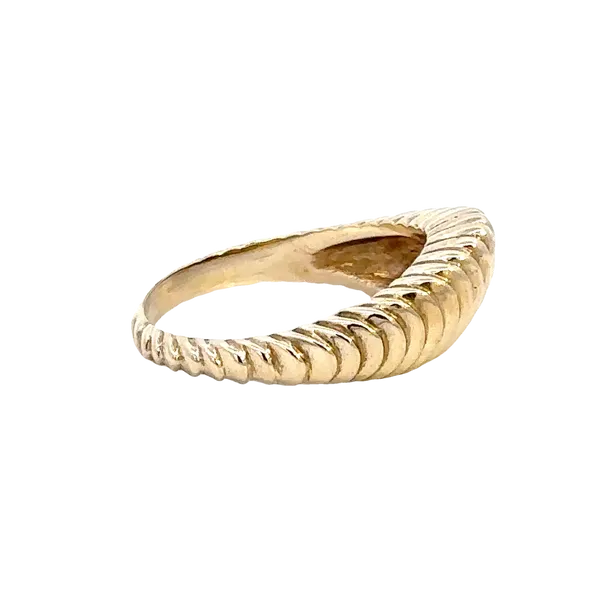Estate 14K Wavy Fluted Dome Ring Image 3 Kiefer Jewelers Lutz, FL