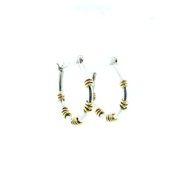 Estate 18KWY Oval Fashion Hoop Earrings Kiefer Jewelers Lutz, FL