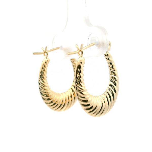 Estate 14KY Scalloped Hoop Earrings Image 3 Kiefer Jewelers Lutz, FL