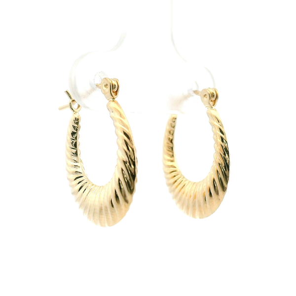 Estate 14KY Scalloped Hoop Earrings Kiefer Jewelers Lutz, FL