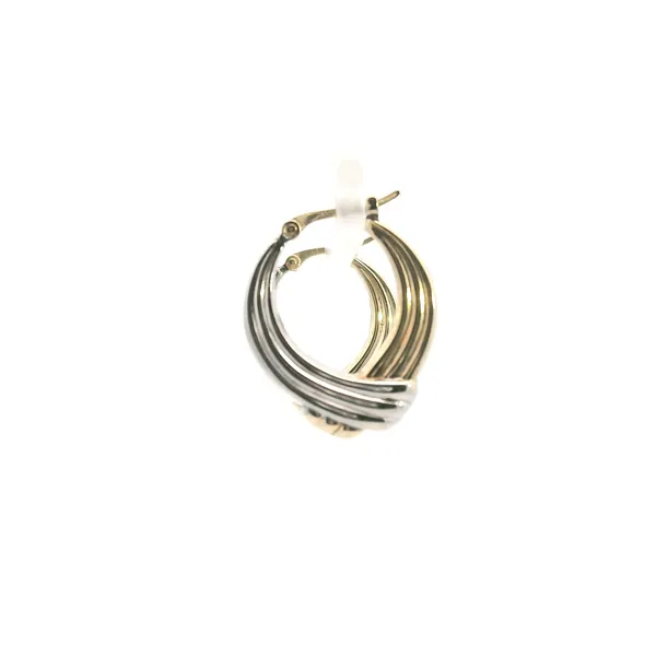 Estate 14KYW Textured Hoop Earrings Image 4 Kiefer Jewelers Lutz, FL