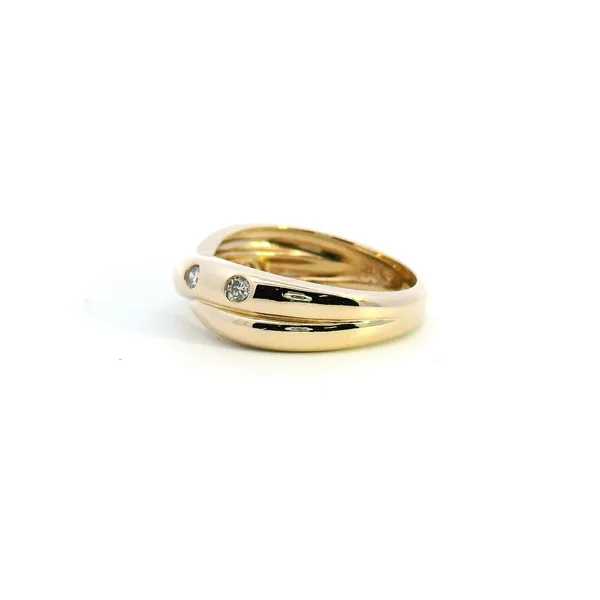 Esate 14KY Bezel Set Diamond Criss Cross Fashion Ring Image 4 Kiefer Jewelers Lutz, FL