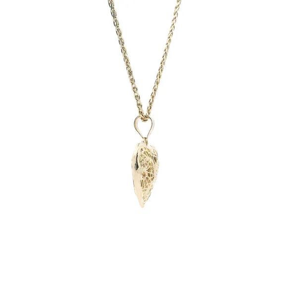 Estate 14KY Filigree Heart Pendant Image 3 Kiefer Jewelers Lutz, FL