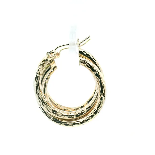 Estate 14KY Diamond Cut Double Hoop Earrings Image 4 Kiefer Jewelers Lutz, FL