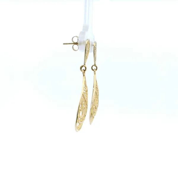 Estate 14KY Filagree Drop Earrings Image 3 Kiefer Jewelers Lutz, FL