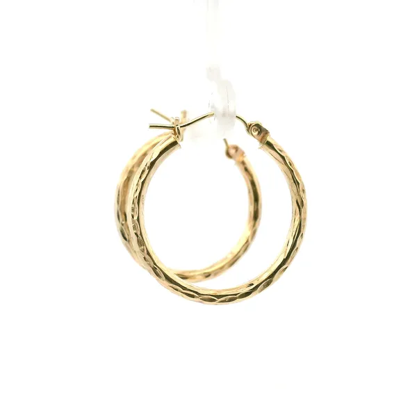 Estate 14KY Diamond Cut Hoop Earrings Image 3 Kiefer Jewelers Lutz, FL