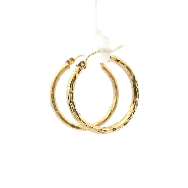 Estate 14KY Diamond Cut Hoop Earrings Image 4 Kiefer Jewelers Lutz, FL