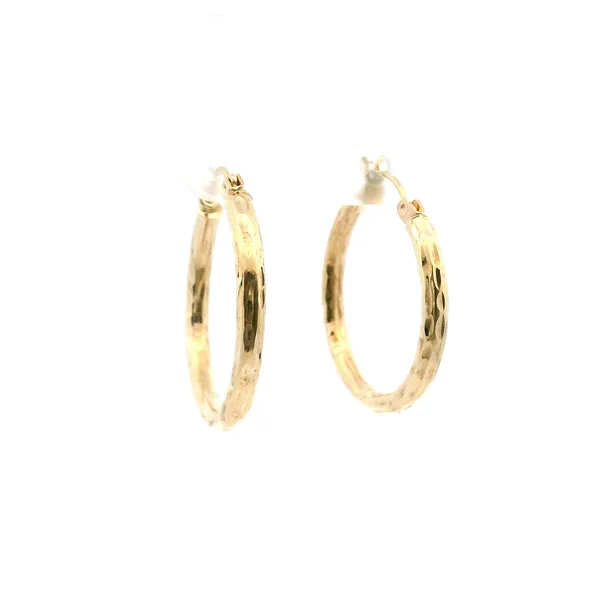 Estate 14KY Diamond Cut Hoop Earrings Kiefer Jewelers Lutz, FL