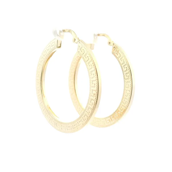 Estate 14KY Greek Key Design Hoop Earrings Kiefer Jewelers Lutz, FL