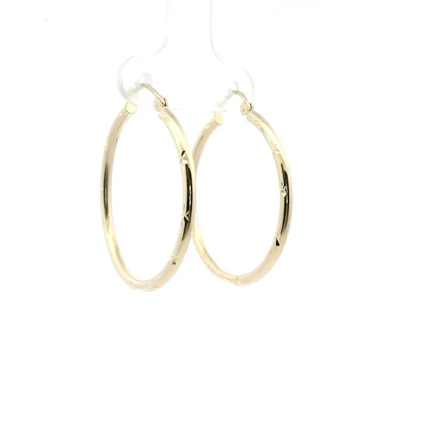 Estate 14KY Diamond Cut Hoop Earrings Kiefer Jewelers Lutz, FL