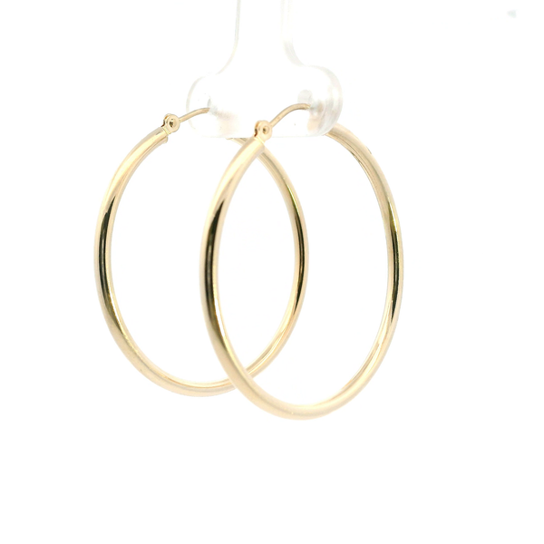 Estate 14KY 35MM Polished Gold Hoop Earrings Image 3 Kiefer Jewelers Lutz, FL
